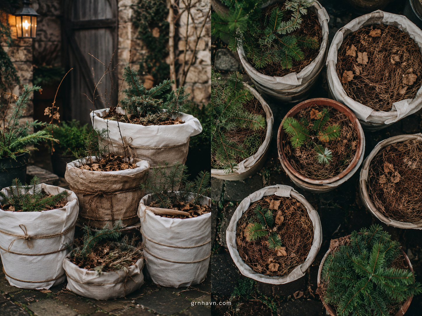 Mulched and insulated garden containers for deep winter