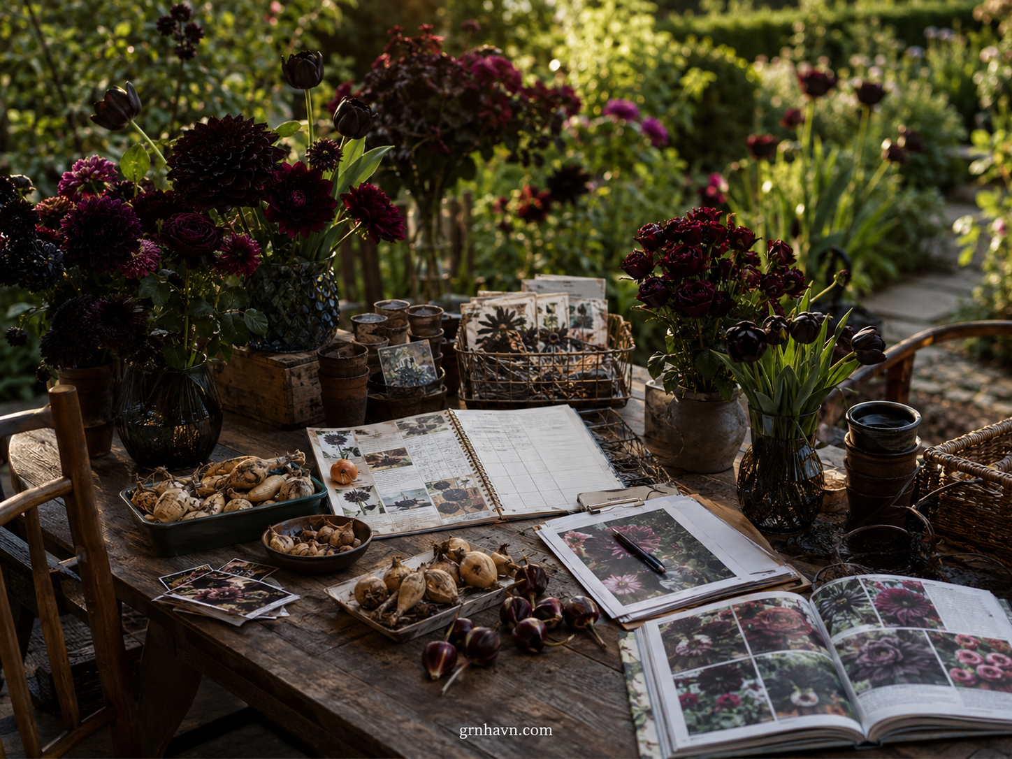 Moody dark flower palette planning guide for selecting near-black blooms