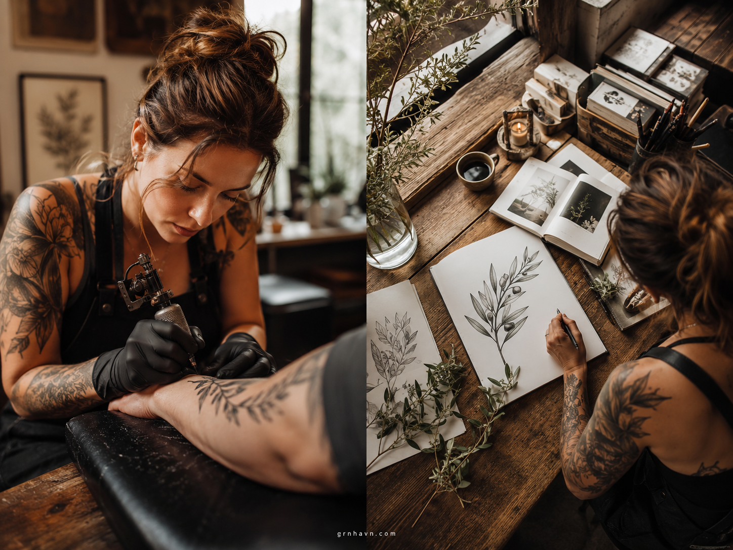 Olive tree tattoo ideas minimal linework blackwork realism placement
