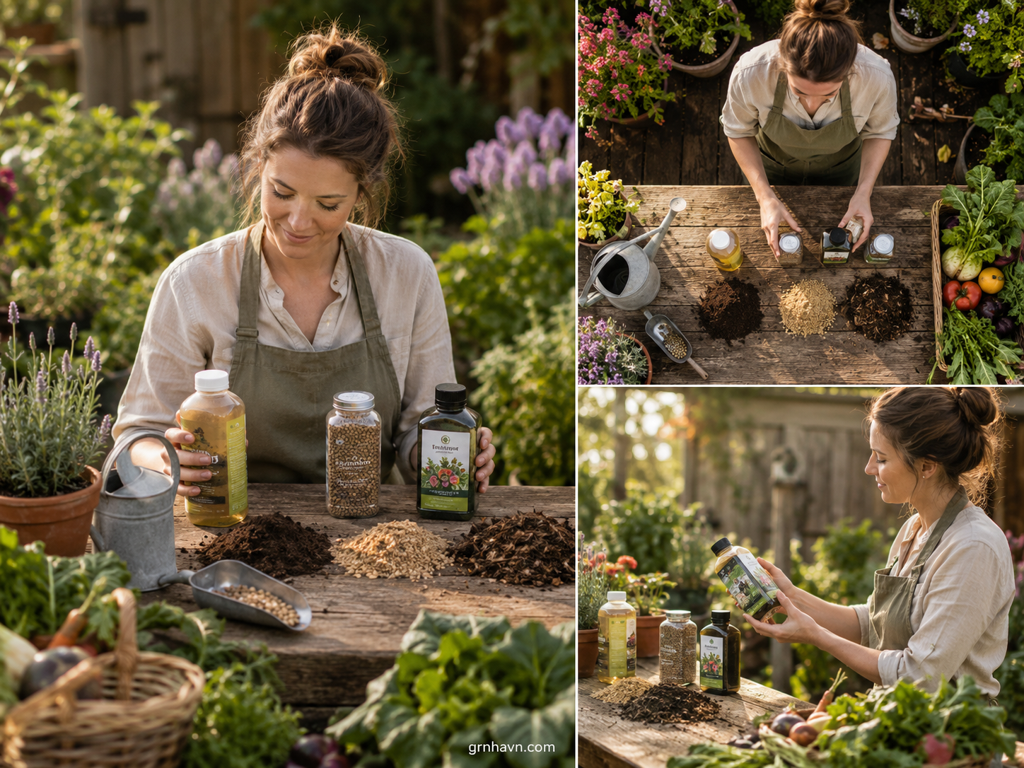Fertilizer types for dosing: liquid fertilizer, slow-release granules, and organic options for plants