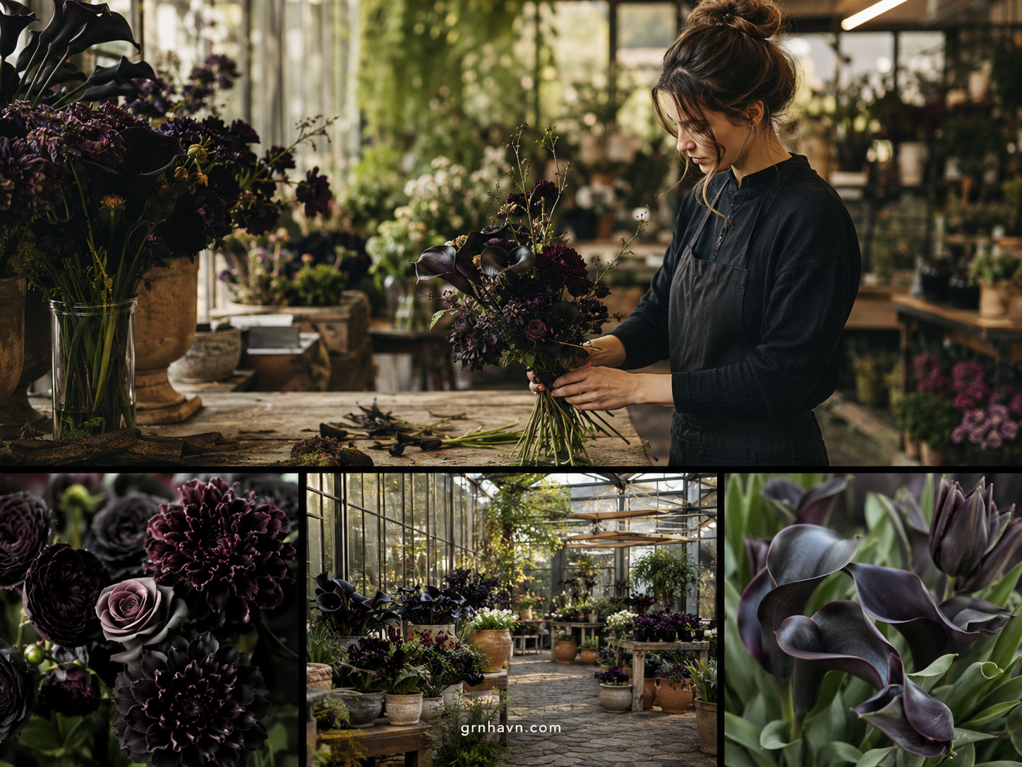 Near-black flowers bouquet and planting options for black flowers near me search